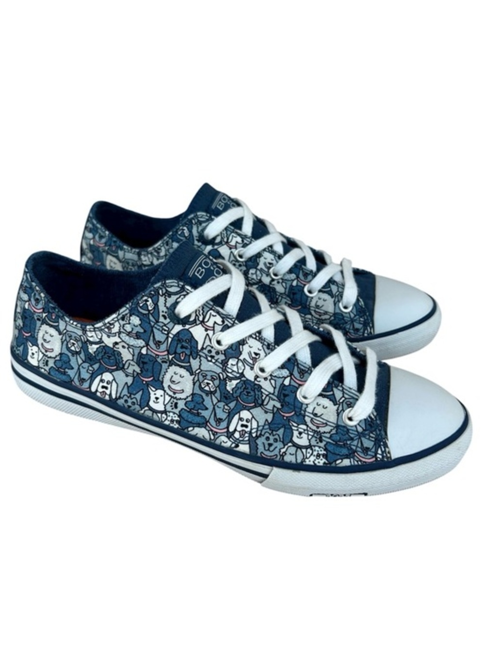 BOBS from Skechers Navy and White Dog Print Low-Top Sneakers - Women's